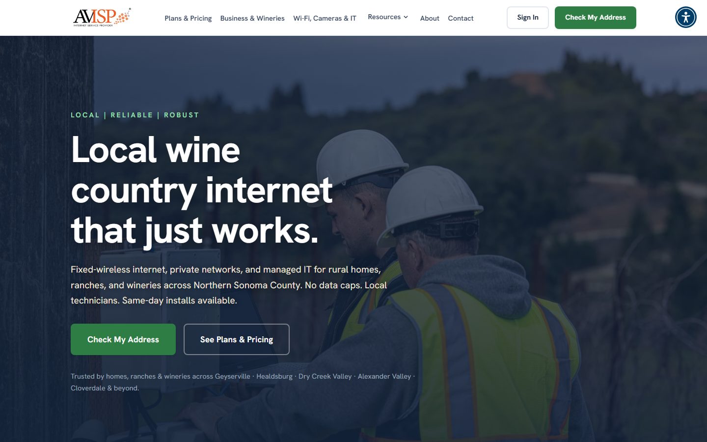 AVISP — rural wine-country ISP — Regional ISP